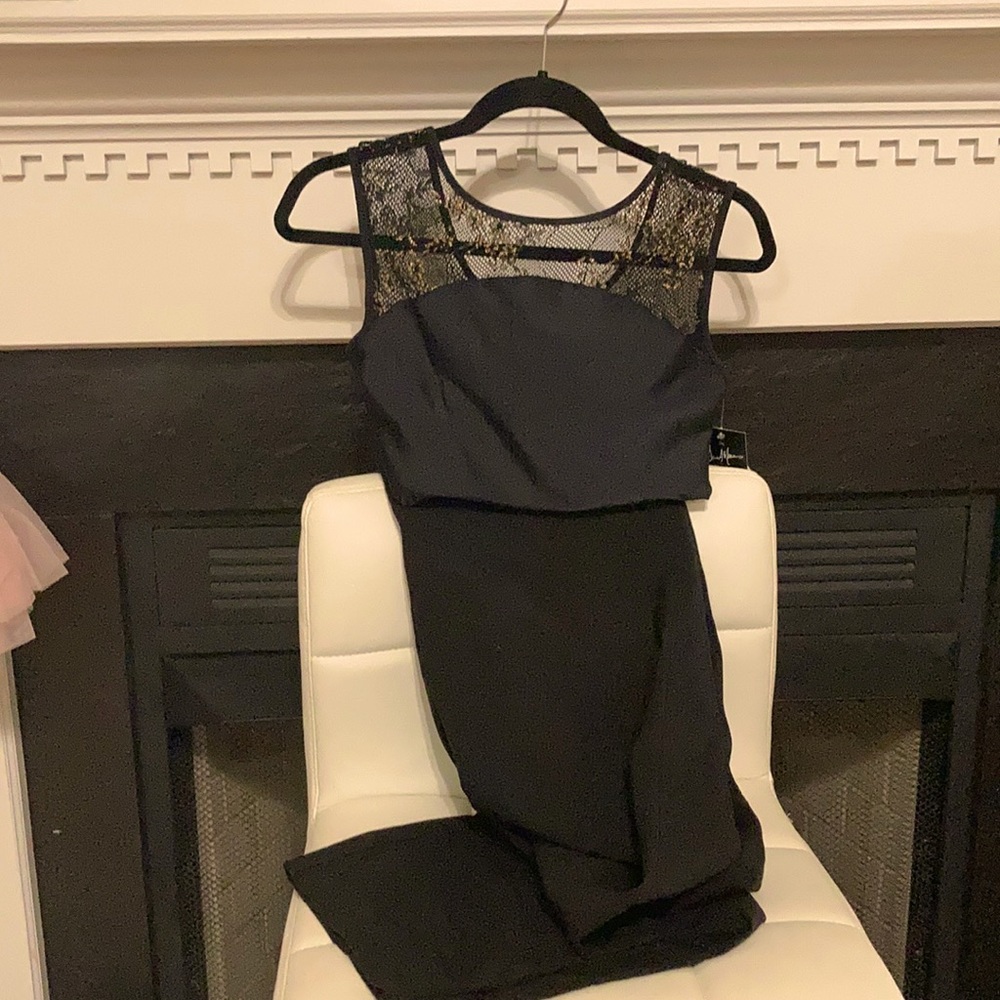 Women black dress pants. Attention brand. Wide loose leg.